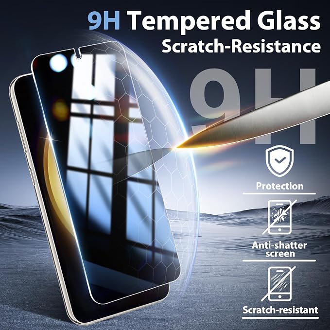 2+2 Pack for Samsung Galaxy S23 Plus Privacy Screen Protector | Camera Lens Protector, Auto-Alignment Tool, Ultrasonic Fingerprint Unlocking, 9H Tempered Glass, Anti-Spy, Case Friendly - Image 5