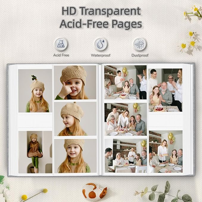 popotop Photo Album 4x6-600 Photos Photo Books with 600 Horizontal and Vertical Pockets,Linen Cover Albums for Family Wedding Anniversary Baby Vacation Pictures - Image 3