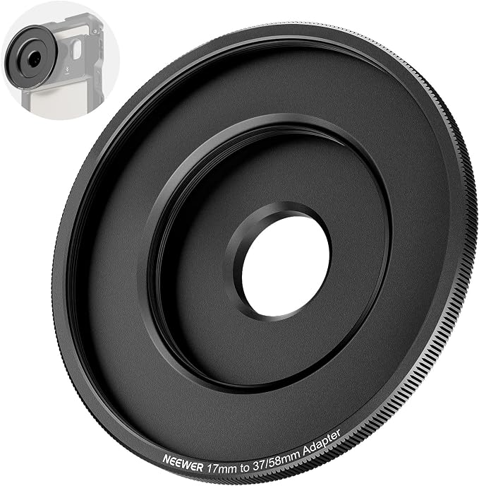 NEEWER 17mm to 37mm & 58mm Lens Filter Adapter Ring, Compatible with Beastgrip 37mm Lenses 58mm Filters Phone Cage Rig Stabilizer for iPhone 16 15 Pro Max S24 Ultra Video Recording, PA062 by Neewer