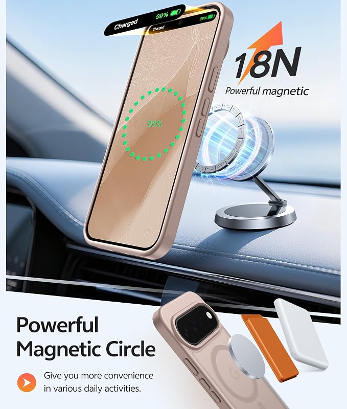 FNTCASE for Google Pixel 11 Pro Case/Pixel 11 Case, with Screen Protector | Fit for Magsafe, Translucent Matte, 14FT Military Grade Drop Protection, Shockproof Protective Phone Cover, Desert Gold - Image 2