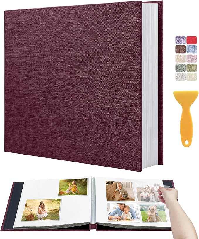 Large Photo Album Self Adhesive Scrapbook Album for 4x6 5x7 8x10 Pictures DIY Photo Book for Wedding, Anniversary, Christmas, Baby Shower, Ideal for Preserving Precious Moments by HoneyTolly