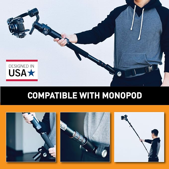 Kamerar MogoCrane Belt Kit, Weight Support for Single Handed Gimbal Stabilizer, DJI Ronin-S, Zhiyun Crane 2, Crane Plus, Moza Air 2, AirCross, Hold the Gimbal Easier and Longer | Fits DJI Ronin-S, Zhiyun Crane 2, Plus, Moza Air 2, AirCross. Helps hold ... - Image 4