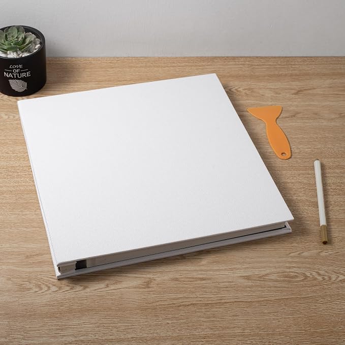 Large Photo Album Self Adhesive Scrapbook Album for 4×6 8×10 Pictures DIY Magnetic Linen Cover Album 60 Pages for Family Wedding Gifts with Metal Pen and Plastic Board - Image 6