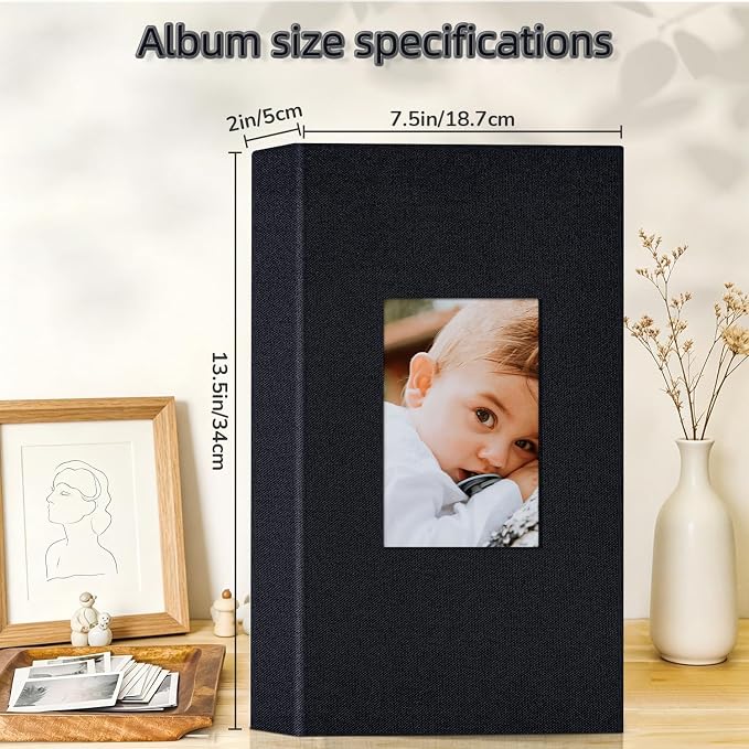 Popotop Photo Album 4x6-300 Photos Linen Cover Photo Books with 300 Horizontal Pockets,Slip-in Picture Albums for Family Wedding Anniversary Baby Vacation Pictures - Image 4