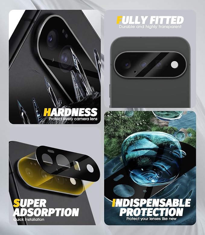 Orzero (5 Pack Camera Lens Protector Compatible for Google Pixel 11, Protector de Cámera Tempered Glass 9H Precise Camera Cutouts Anti-Scratch Does Not Affect Night Shots and Flash - Image 4