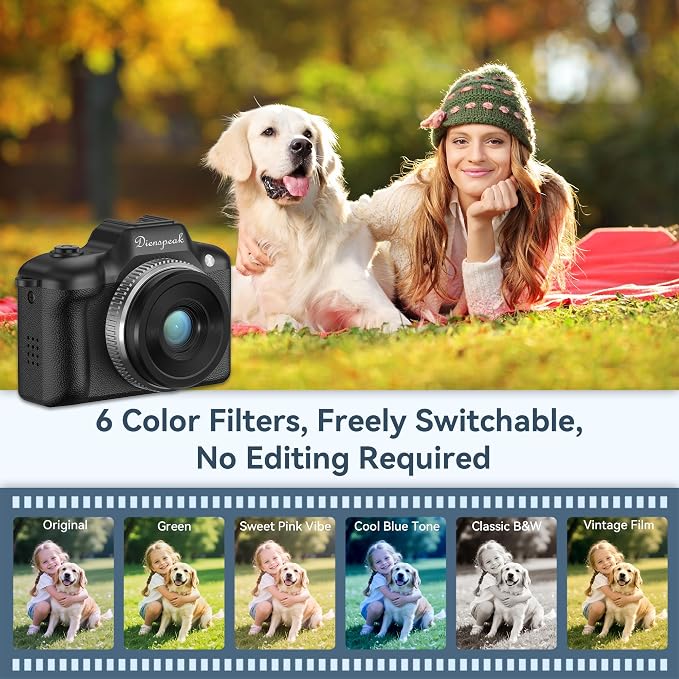 Mini Camera, 1080P HD Retro Keychain Digital Camera for Kids & Adults, Tiny Small Portable Pocket Video Recorder with 32GB Card, Vintage Camcorder for Travel Vlogging Memories, Black - Image 6
