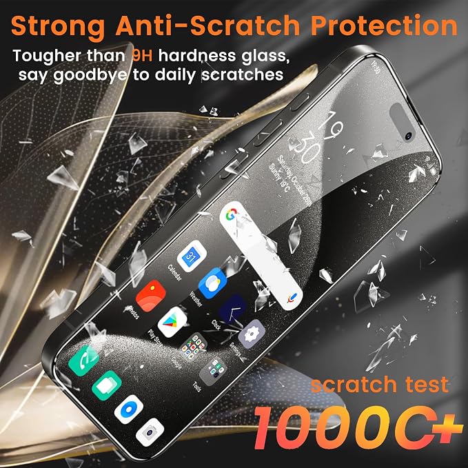 Lesakit 4+4 Pack Privacy Screen Protector for iPhone 15 Pro Max 6.7-Inch with 4 Pack Camera Lens Protector, Anti Spy Tempered Glass Film 9H Hardness Case Friendly - Image 4