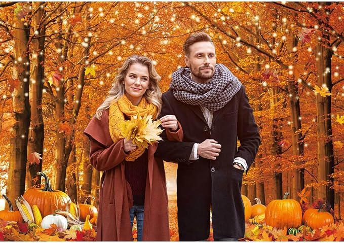 10x8FT Fall Photo Backdrop Maple Leaf Pumpkin for Photography Background Autumn Outdoor Party Decorations Fall Autumn Thanksgiving Day Photo Banner - Image 6