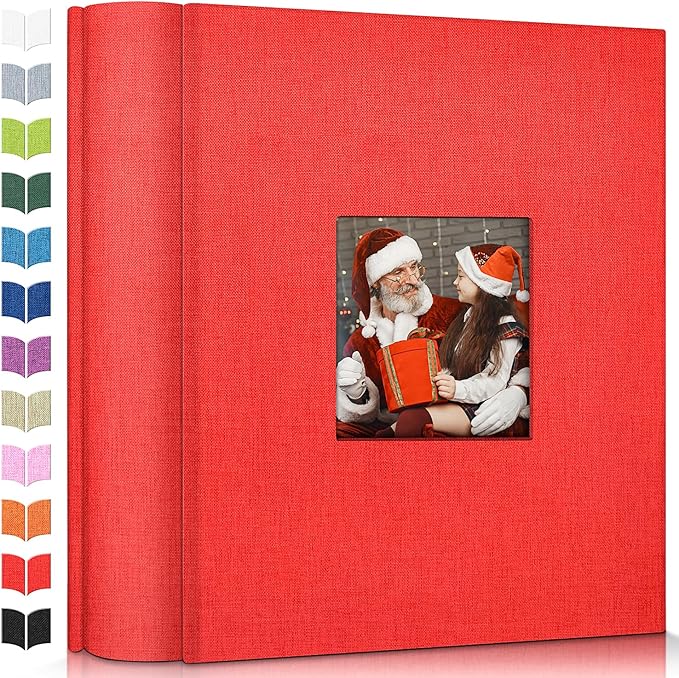 Artfeel Photo Album 4x6 with 1000 Pockets,Slip-in Picture Albums,Linen Cover Memory Book with Front Window,White Page Vertical Photo Book for Wedding,Family,Anniversare,Baby,Vacation by Artfeel