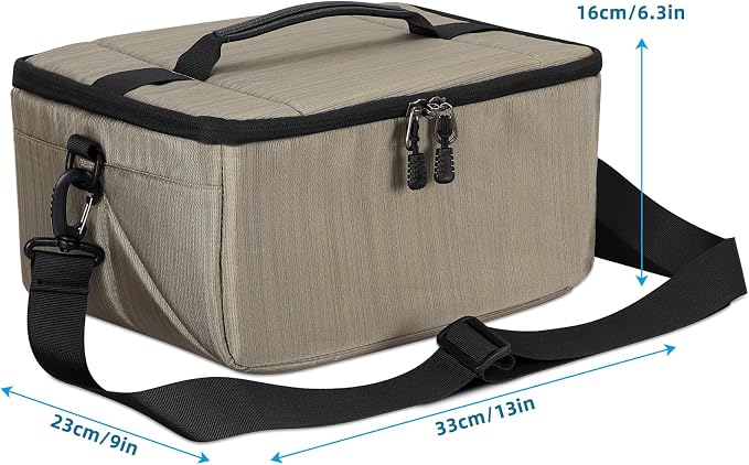 Koolertron Dslr Camera Insert Bag Purse Universal Liner Lens Pouch Partition Protective Cover Waterproof Sleeve for Cannon/Nikon/Sony (Khaki) - Image 6