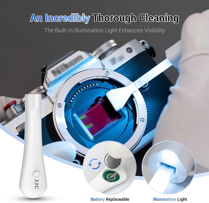 Upgraded Camera Sensor Cleanning Kit Cleaner Set with Bright Built in Light Cleaning Handle & 10PCS 16MM APS-C Sensor Cleaning Swabs & Sensor Cleaning Solution for APS-C Frame CCD and CMOS Sensors - Image 3