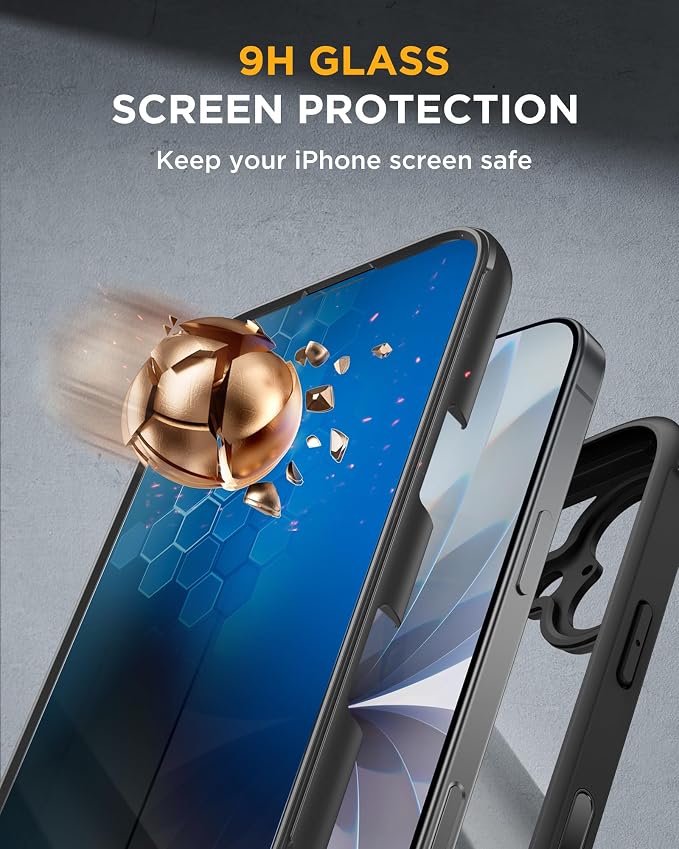 Miracase for iPhone 17 Case with Privacy Screen Protector, Black | Compatible with MagSafe, 360° Full Body Protection, Full Camera Protection, Military-Grade Shockproof Phone Case 6.3" - Image 4