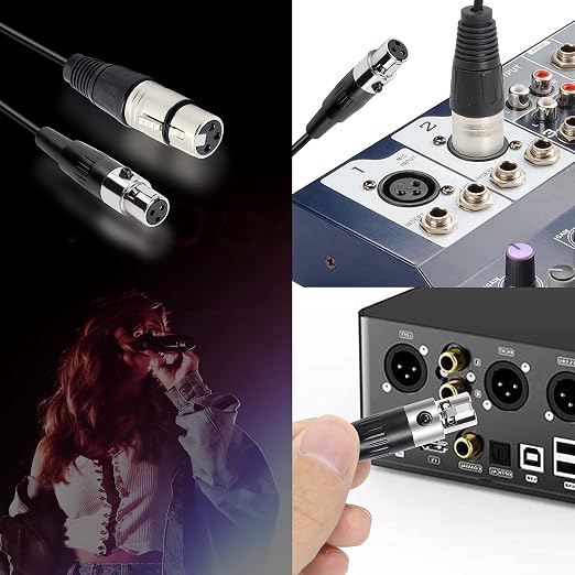 XMSJSIY Mini Female XLR to XLR Female Audio Cable Adapter 3 Pin XLR | to Mini 3 Pin XLR Microphone Cable Wire for Lavalier Mic Camera-1 Pcs (Mini XLR Female to XLR Female) - Image 5