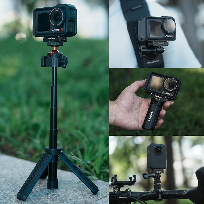 Minifocus Magnetic Quick Release Adapter Mount for DJI Osmo 360/ Action 5 Pro/4/3, Aluminum Alloy Bracket Connector Base with 1/4" Thread Hole & Foldable Dual-Claws for Tripods, Selfie Sticks - Image 8