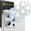 UniqueMe for 3 Pack iPhone 16 Pro/16 Pro Max Camera Lens Protector - Silver | Drop Protection, Case Friendly, 9H Tempered Glass, Camera Cover Screen, Update New Version by UniqueMe