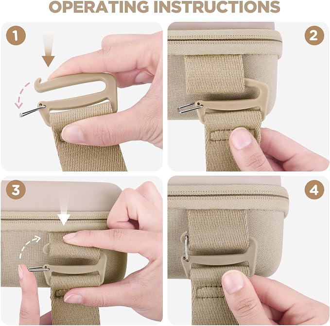 TAAOKA Digital Camera Case, Protective & Lightweight Camera Case with 3 Carrying Ways, Waterproof & Shockproof Small Camera Bag for PowerShot/Sony DSCW800/DSCW830 - Beige - Image 4
