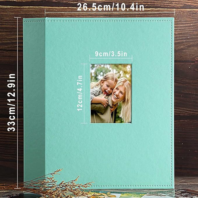 Ywlake Photo Album 4x6 400 Pockets, Leather Photo Albums Holds 400 Vertical Pictures Only Teal - Image 4