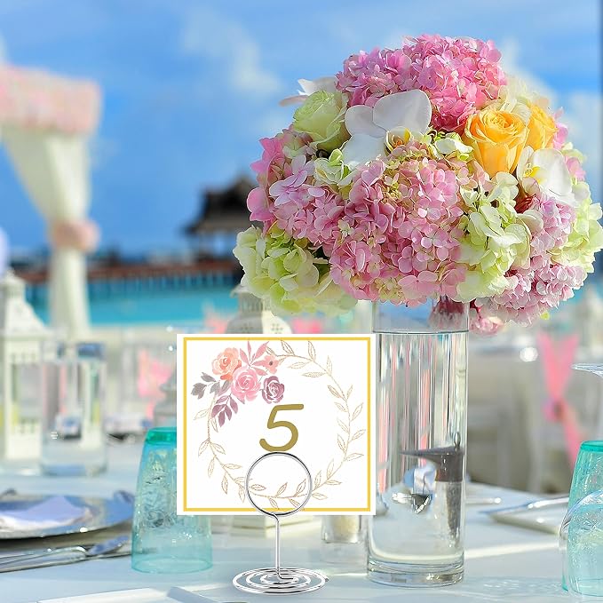 Table Number Holders, 26PCS Place Card Holder, Photo Holder (2" Silver) | Picture Holder, Card Stand Name Menu Clips, Small Size Table Sign Card Holder for Centerpieces Wedding Birthday Party - Image 3