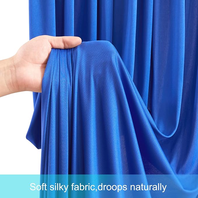 8 Panels Royal Blue Backdrop Curtains for Wedding Party Wrinkle Free Backdrops Curtain Drapes Fabric Decorations Photo Back Drop Cloth for Baby Shower Photography Stage Reception 40ft(W) x 12ft(H) - Image 7