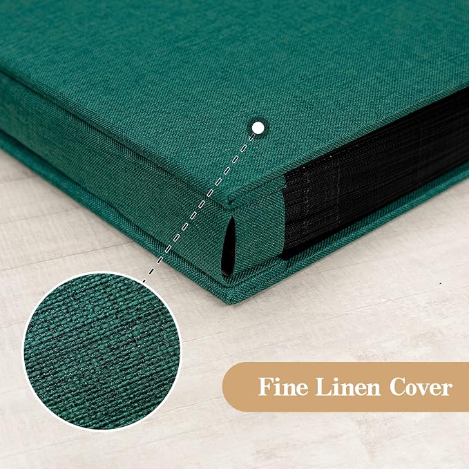 potricher Photo Album 4x6 Pictures, 100 Pockets, Linen Cover, Dark Green | Linen Cover, Front Window, Large Capacity 4x6 Picture Albums, Photo Book for Family, Wedding, Anniversary, Baby, Keepsake - Image 6