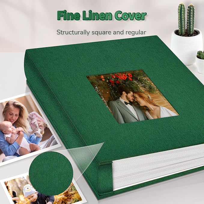 Artfeel Photo Album 4x6 with 1000 Pockets,Slip-in Picture Albums,Linen Cover Memory Book with Front Window,White Page Vertical Photo Book for Wedding,Family,Anniversare,Baby,Vacation - Image 6