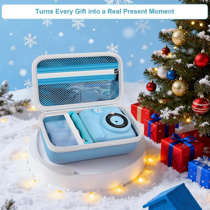 Case Compatible with ESOXOFFORE for Dylanto for Anchioo for WEEFUN for GKTZ for Amzelas for Mafiti Instant Print Camera for Kids, Film Camera Storage Holder Organizer Bag (Box Only)- Blue | For ESOXOFFORE/ for Dylanto/ for WEEFUN/ for Anchioo/ for GKTZ... - Image 3