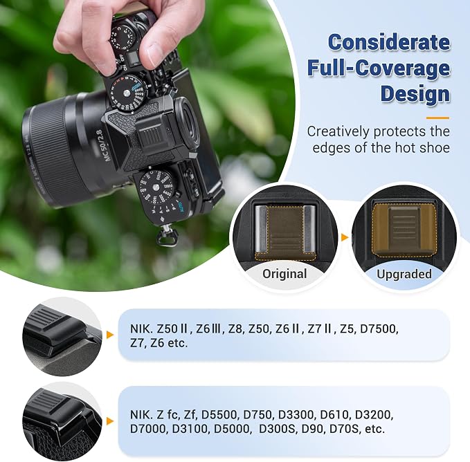 JJC 2-Pack Hot Shoe Cover Cap for Nikon D850 D7500 Z50 II, Full-Coverage | Anti-Scratch & Dustproof, for Nikon Z50II Z5 II Z6 III Z6 II Z7 II Z8 Zfc D7500 D7000 D5500 D3500 D750 D610 D90 Camera - Image 3