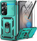 Taisairu for Samsung Galaxy S26 Ultra Case with Screen Protector & Slide Camera Lens Cover, Built-in Magnetic Ring Stand Shockproof Protective Phone Case for Samsung S26 Ultra Case (Mint Green) by Taisairu