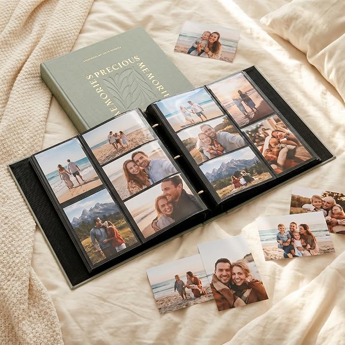 Beautiful Linen Photo Album For 4x6 Photos - Holds Up To 500 Pictures | Safely Stores Unique Memories - The Perfect Large Book for All Pictures of Treasured Family, Baby or Wedding Moments - Image 2