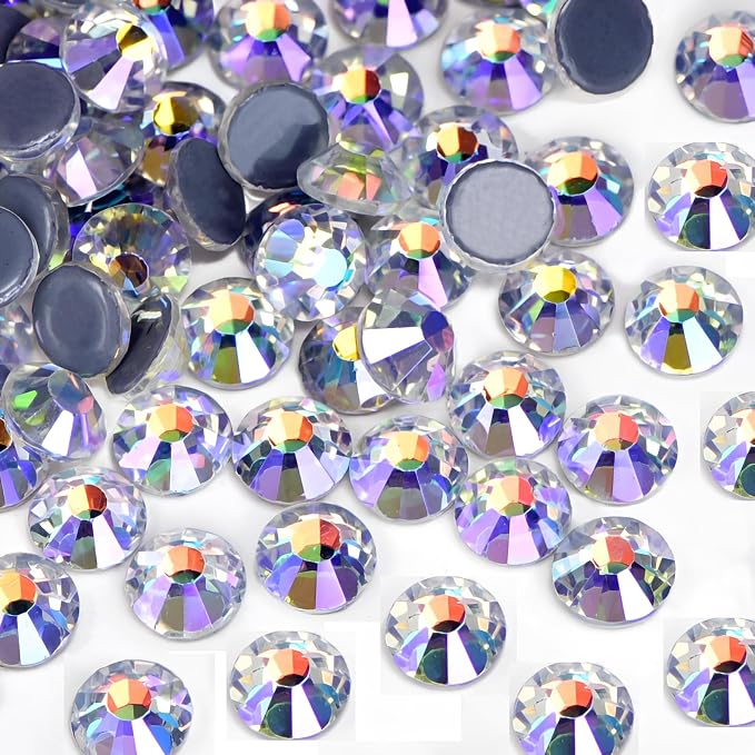 Jollin Hotfix Rhinestones Flatback Crystal Gems 3.2mm SS12, Moonlight | 1440pcs Hot Fix Crystals Glass Rhinestones for Bedazzling, Crafting, Clothes, Shoes & Accessories DIY Decoration by Jollin