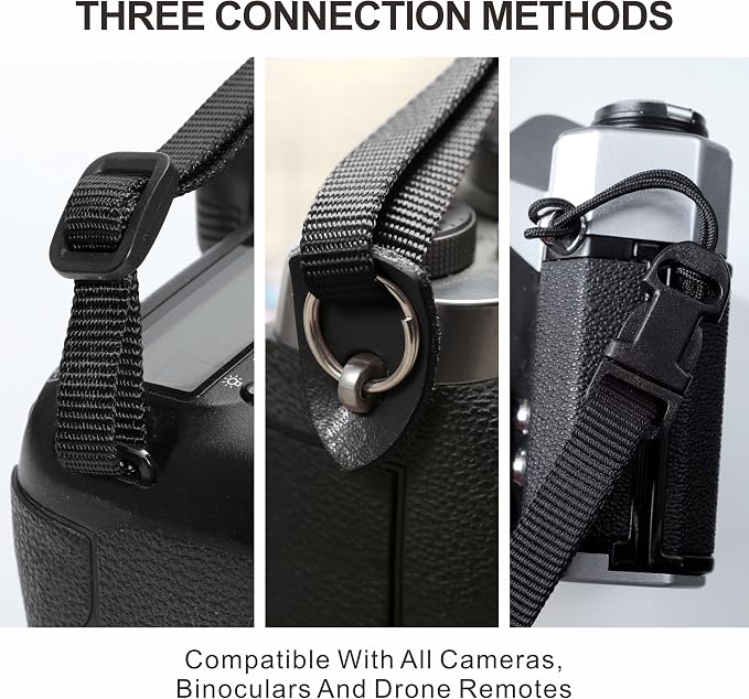 Padwa Lifestyle Camera Strap - 2" Black Faux Leather Carving Camera Straps with Full Grain Leather Ends for Photographers, Vintage Soft Suede Fabric Padded Strap Quick Release fits All Cameras - Image 7