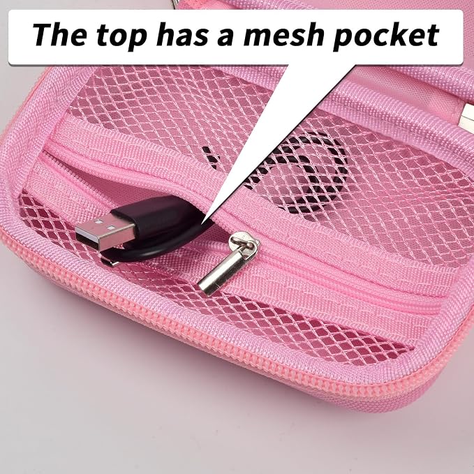 Digital Camera Case for Travel & Cruises, Case Only, Pink | Fits Cameras up to 5.1 x 2.9 x 1.8", Mesh Pocket for SD Cards, Battery and Cable, Compact Size for Backpack and Daily Carry - Image 4