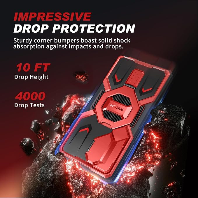 TONGATE Magnetic Stand for Samsung Galaxy S26 Ultra Case, Compatible with Magsafe, [Camera Cover & 2 Front Frames][Military Drop Protection] S26 Ultra Case Built-in Screen Protector & Belt Clip, Red - Image 7