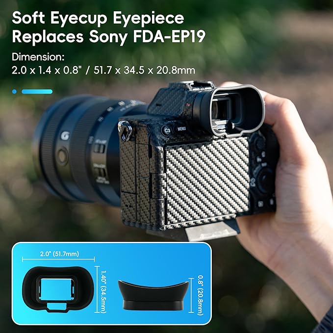 Extended Replace Sony FDA-EP19 Camera Eyecup Viewfinder for Sony A7R VI A7V | Soft Silicon,Camera Eye Cup Eyepiece,for Sony A7R VI A7RVI Alpha A7M5 A7 V A7V IV A1II A7RV A7R V A7R5 A7M4 A7IV A9III A7SIII - Image 2