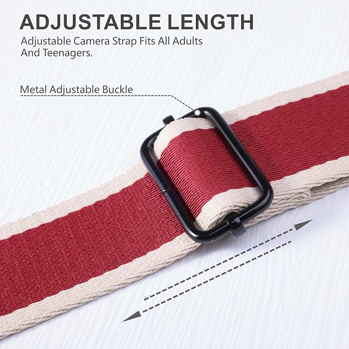 Padwa Lifestyle Adjustable Camera Strap - 1.5" Top Layer Cowhide Head Camera Straps for Photographers, Cotton Adjustable Neck Shoulder & Crossbody Strap Quick Release for All Cameras and Binoculars - Image 3