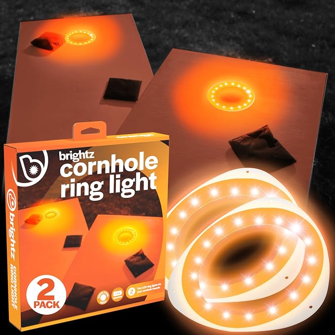 Brightz LED Cornhole Board Ring Lights, 2-Pack - 48-Hour Battery Life - Illuminate Your Game with Dazzling Glows and Ultimate Style for Non-Stop Evening Fun and Excitement (Includes Hole Lights Only) by Brightz