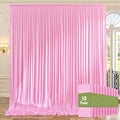 50ft x 10ft Wrinkle Free Pink Backdrop Curtains for Parties, 10 Panels 5x10ft Polyester Baby Pink Photo Backdrop Drapes for Weddings Birthday Party Photography Background Decor by ENJOYYOURPARTY