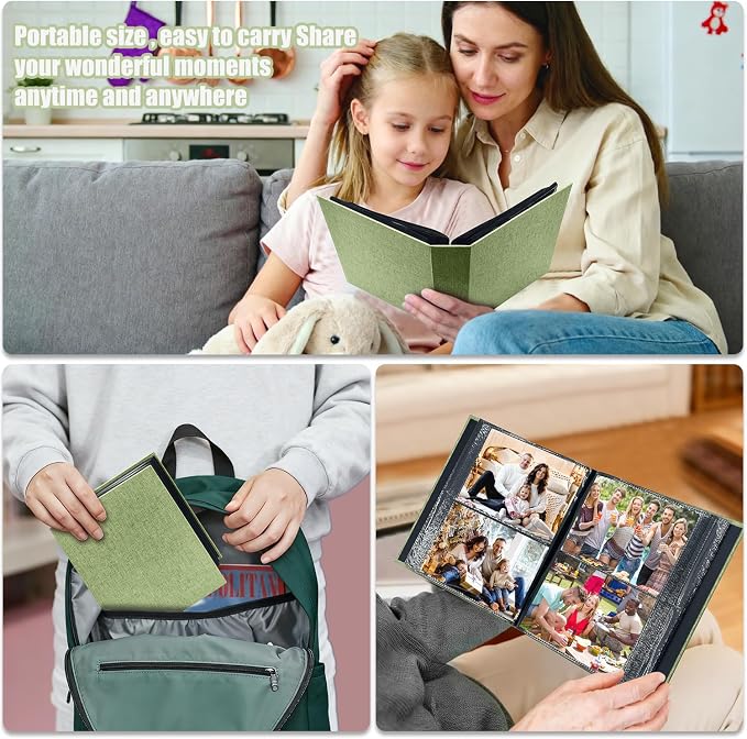 Photo Album 4x6 200 Pockets for Wedding Gifts,Linen Hardcover Picture Albums for Family Anniversary Baby Vacation Pictures - Image 6