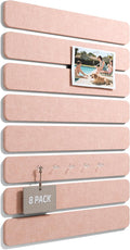 Fluxynara 13" x 2" Felt Wall Panels, Pink | 8-Pack Includes 50 Push Pins and Adhesive Tabs for Photos, Notes and Decor in Bedroom Doors, Home Office or Studios by FLUXYNARA