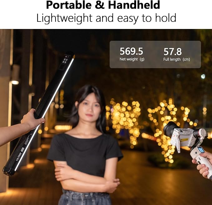 VILTROX K60 2 Pack RGB LED Video Light Stick with APP Control, Handheld 360° RGB Tube Light Wand for Photography, 2500K-8500K Dimmable, CRI97+,26 Light Scenes, LCD Display, 2200mAh Battery - Image 8