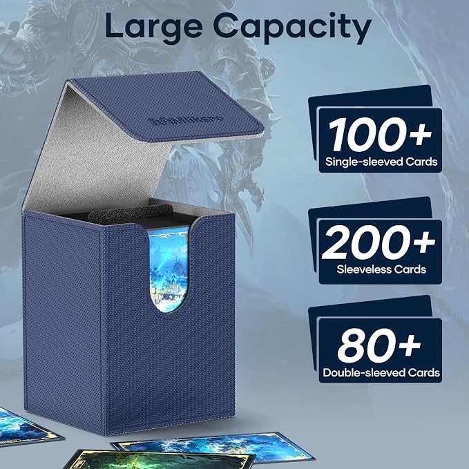 Mlikero 4 Pack Card Deck Box, Commander Deck Box Holds 400+ Single Sleeved Cards with 4 Dividers, Leather Magnetic Card Box Fit for MTG, TCG (4 Colors) - Image 2
