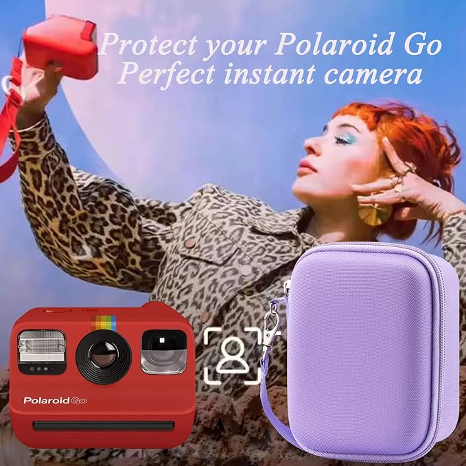 Hard Portable Case Compatible with Polaroid Go 9035 for Generation 2 Instant Print Camera, Film Cameras Storage with Mesh Pocket for Color Films (case only) (Purple) - Image 6