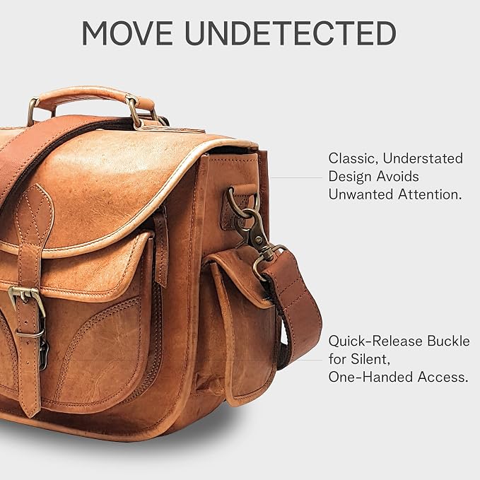 rofozzi Leather Camera Bag for Women, Vintage Crossbody Camera Bag with Removable Insert for Mirrorless & Small DSLR Cameras, Genuine Leather - Image 7