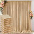 40 ft x 10 ft Wrinkle Free Champagne Backdrop Curtain for Parties, 8 Panels 10ft Polyester Champagne Photo Backdrop Drapes for Graduation Birthday Wedding Party Stage Curtains by Outpain
