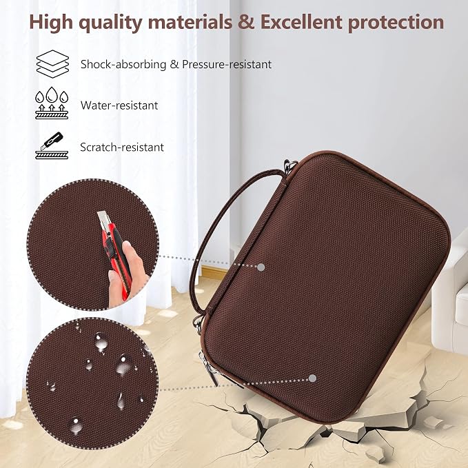 Hard Travel Case for Sony ZV-1F / ZV-1 / ZV-1 II Digital Camera, Protective Cases Bag Fits Vlogger Accessory Kit Tripod, Microphone, LED Video Light, Extra Zipper Pocket fit Battery Pack, Brown - Image 5