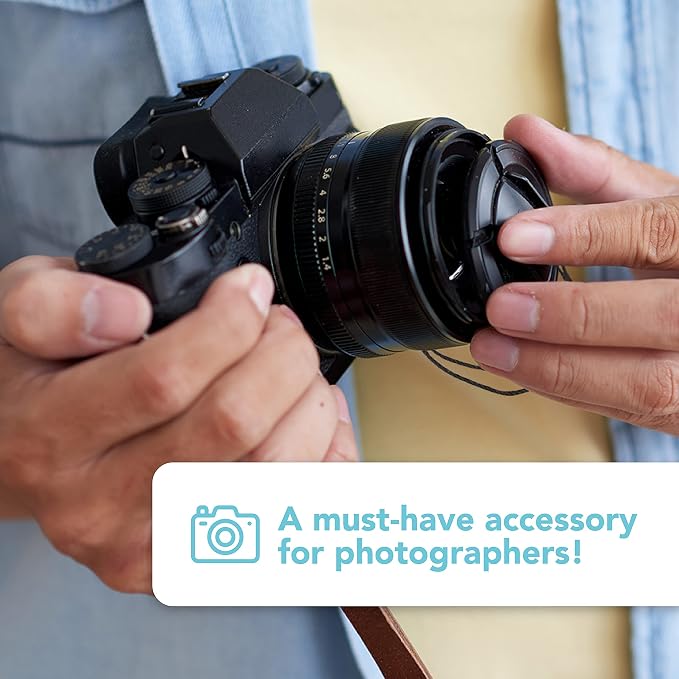 Foto&Tech Camera Lens Cap Leash with Elastic String, Compatible with Universal DSLR SLR Evil Mirrorless Cameras Video (1 Piece) - Image 7
