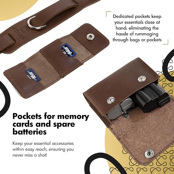 Leather Camera Strap Crossbody for DSLR, Mirrorless – Secure Dual Mount, Quick Release for Professional Photography - Image 2