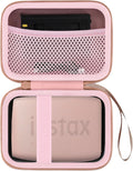 Hard Travel Case for Fujifilm Instax Mini Link+ & Link 3/2 Printer | Shockproof, With Handle, Hard Shell Exterior, Storage Compartment, Portable Carrying Box, Soft Pink Case by Flaxune