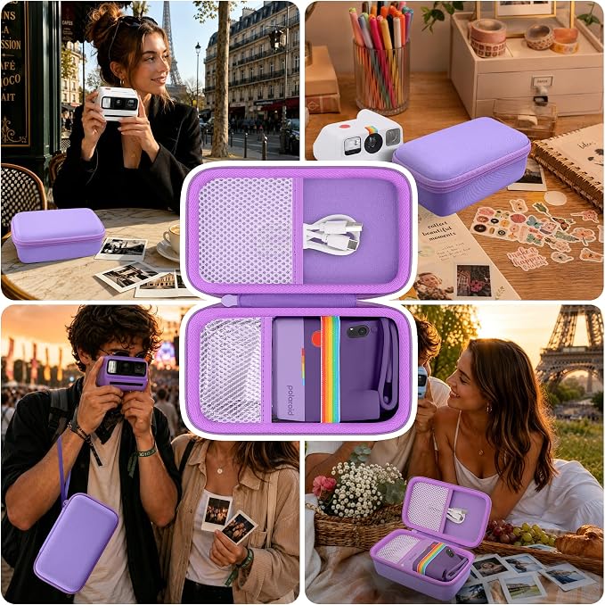 khanka Case for Polaroid Go Generation 3 Mini Instant Camera,Purple | Fits for Polaroid Go Generation 2(6282),Accessory Storage Pocket, Travel-Ready Portable Storage,Case Only - Image 7