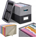 1 Set School Memory Box Organizer, School Keepsake Organizer K-12,Grey | with 15 Hanging File Folders, 4 Labels, 3 Sticker, Mesh-Pocket Lid, for Letter/A4, Report Cards, Photos, Awards, File Keeper by Wenqik